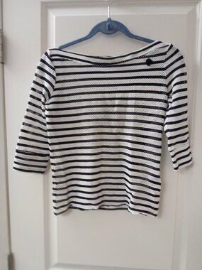 Calvin Rucker Women's Black and White Striped Knit Top